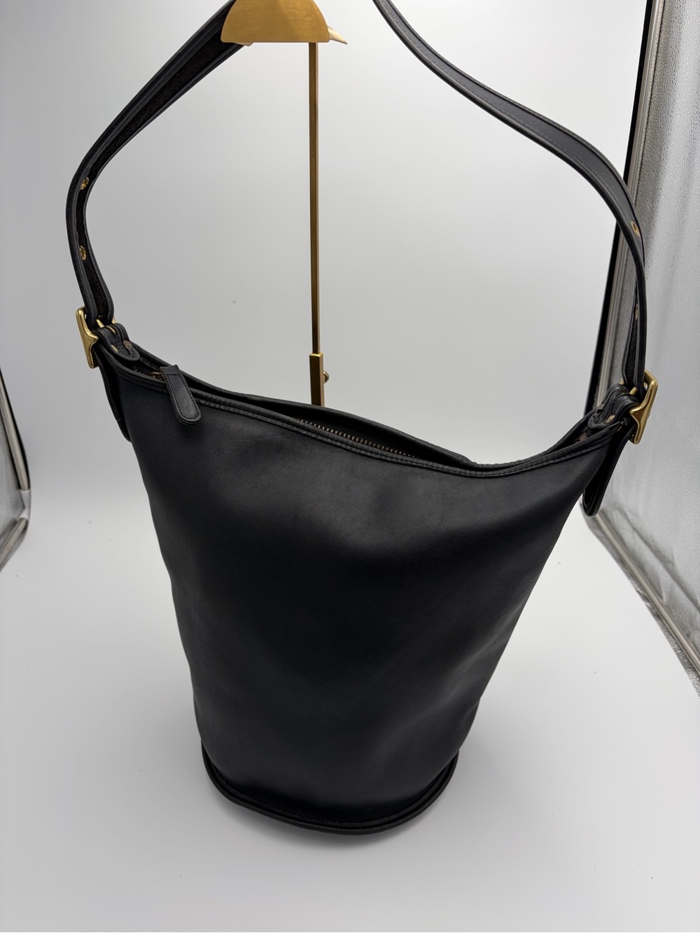 Vintage Coach Black XL Duffle Sac 9085 Leather Bucket Bag